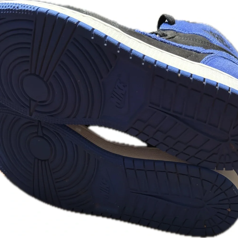Jordan Retro 1s Black and Blue High-Top Sneakers - Picture 5 of 5